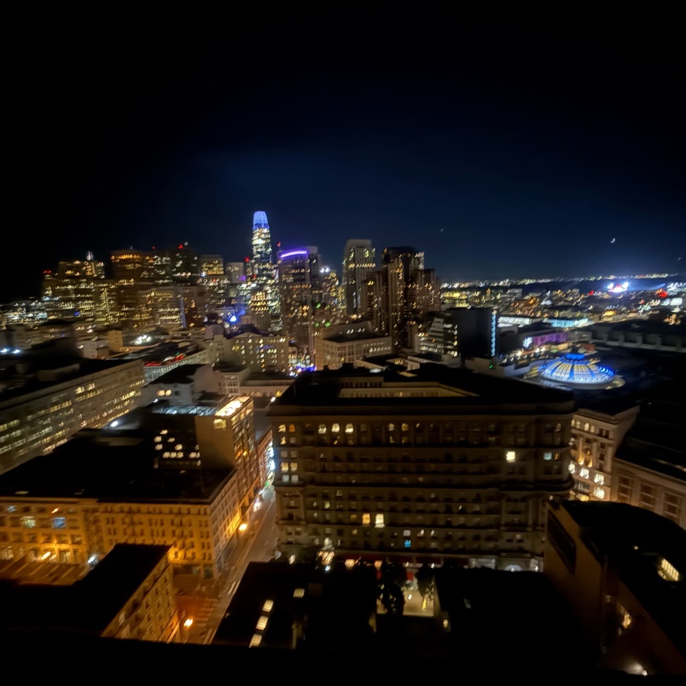 Original San Fransisco Cityscape Night View Art Print